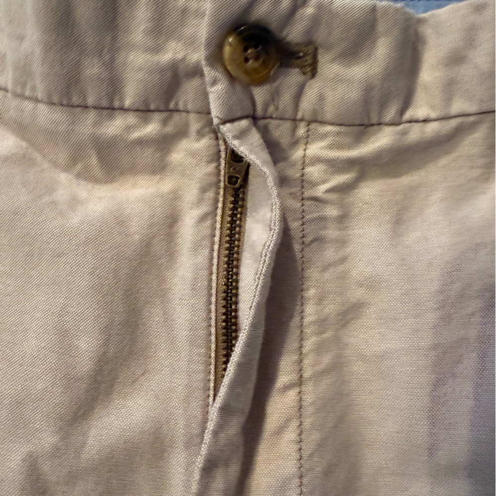 IZOD 100% Cotton Khaki Beige Tan Flat Front Chino Casual Mens Shorts Size 40 - Picture 5 of 11